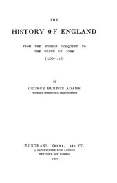 book The history of England from the Norman conquest to the death of John (1066-1216)