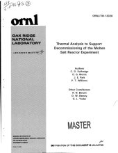 book Thermal analysis to support decommissioning of the molten salt reactor experiment