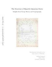 book The structure of bipartite quantum states : insights from group theory and cryptography