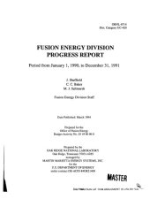 book Fusion Energy Division annual progress report