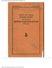 book Detail specifications for building 80-ft. motor torpedo boats, PT's 103-138 : hull and machinery