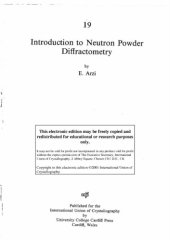 book Introduction to neutron powder diffractometry