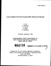 book Loss of spent fuel pool cooling PRA : Model and results