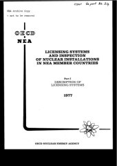 book Licensing systems and inspection of nuclear installations, 1986 : study prepared in collaboration with the Committee on the Safety of Nuclear Installations