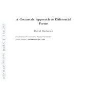 book A geometric approach to differential forms