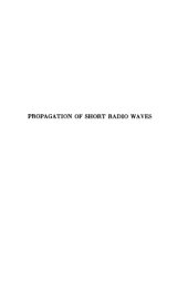 book Propagation of short radio waves