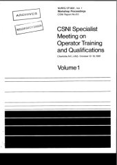 book CSNI specialist meeting on operator training and qualifications. Volume 2