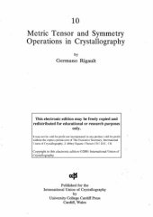 book Metric tensor and symmetry operations in crystallography