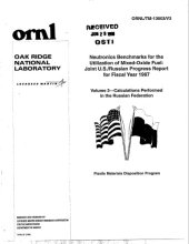 book Neutronics Benchmarks for the Utilization of Mixed-Oxide Fuel : Joint U.S./Russian Progress Report for Fiscal Year 1997