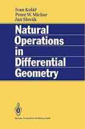 book Natural operations in differential geometry