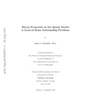 book Meson properties in the quark model : a look at some outstanding problems