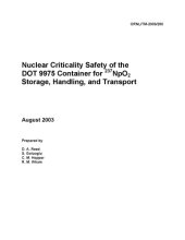 book Nuclear Criticality Safety of the DOT 9975 Container for237NpO2Storage, Handling, and Transport