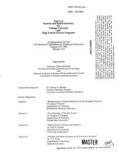 book Topics in nuclear and radiochemistry for college curricula and high school science programs : a symposium for the Biennial Conference on Chemical Education, August 5-9, 1990, Atlanta, GA