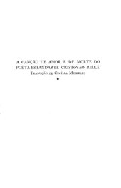 book A Canção de Amor e de Morte do Porta-Estandarte Cristóvão Rilke