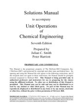 book Unit operations of chemical engineering  [SOLUTIONS MANUAL]