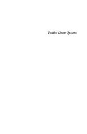 book Positive Linear Systems  -Theory and Applications