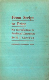 book From Script to Print: An Introduction to Medieval Vernacular Literature