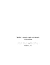 book Machine learning, neural and statistical classification