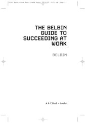 book The Belbin Guide to Succeeding at Work