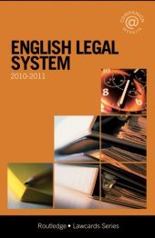 book English Legal System Lawcards 2010-2011