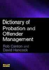 book Dictionary of probation and offender management