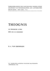 book Theognis. Le premier livre édité avec un commentaire