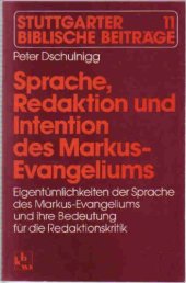 book Sprache, Redaktion und Intention des Markus-Evangeliums