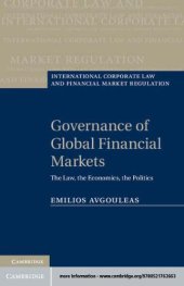 book Governance of   Global financial  Markets The law, The economics, The Politics 