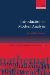 book Introduction to modern analysis