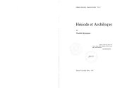 book Hésiode et Archiloque