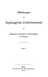 book Verzeichnis der griechischen Handschriften des Alten Testaments