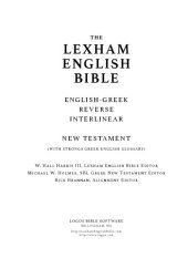 book The Lexham English Bible. English-Greek Reverse Interlinear New Testament (with Strongs Greek-English Glossary)