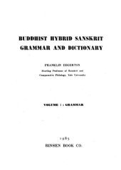 book Buddhist Hybrid Sanskrit Grammar and Dictionary. Grammar