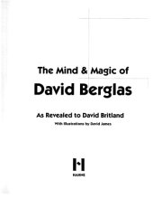 book The Mind and Magic of David Berglas