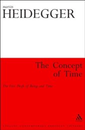 book The Concept of Time: The First Draft of Being and Time