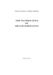 book The mathematics of metamathematics.