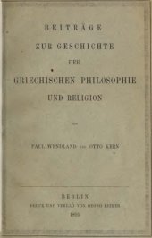 book Beiträge zur Geschichte der Griechischen Philosophie und Religion