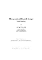 book Mathematical English Usage. A Dictionary by Jerzy Trzeciak