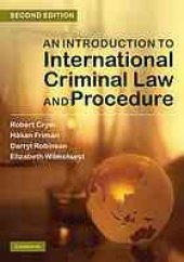 book An introduction to international criminal law and procedure