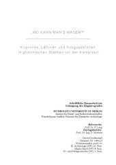 book „WO KANN MAN’S WAGEN?“ Koprones, Latrinen und Ausgussstellen in griechischen Städten vor der Kaiserzeit