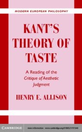 book Kant's Theory of Taste: A Reading of the Critique of Aesthetic Judgment