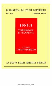 book Ionici. Testimonianze e frammenti