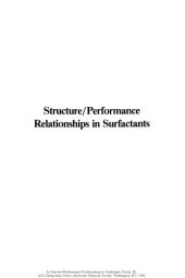 book Structure/Performance Relationships in Surfactants