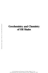 book Geochemistry and Chemistry of Oil Shales