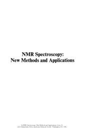 book NMR Spectroscopy: New Methods and Applications