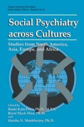 book Social Psychiatry across Cultures: Studies from North America, Asia, Europe, and Africa