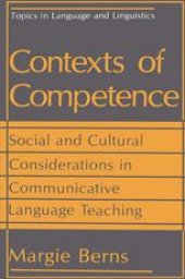 book Contexts of Competence: Social and Cultural Considerations in Communicative Language Teaching