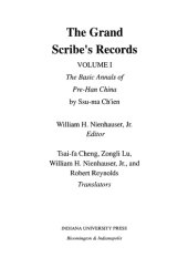 book The Grand Scribe's Records - Volume I . The Basic Annals of Pre-Han China