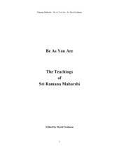 book Be as You Are: The Teachings of Sri Ramana Maharshi