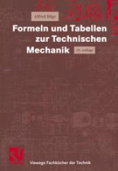 book Formeln und Tabellen zur Technischen Mechanik